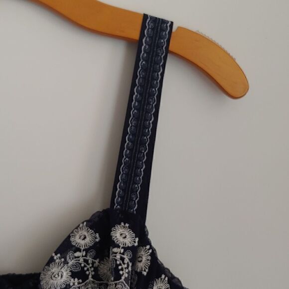 Max Studio London Women's Boho Dress Blue and White Floral Size XS - Picture 7 of 11